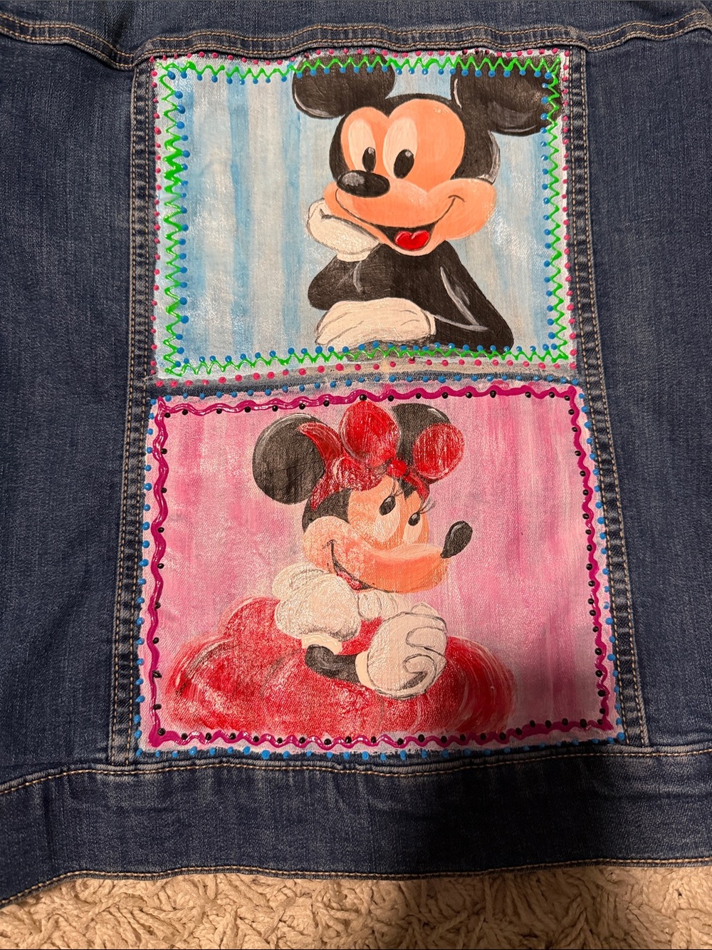 Classic Women's Jean jacket. Hand painted and one of kind